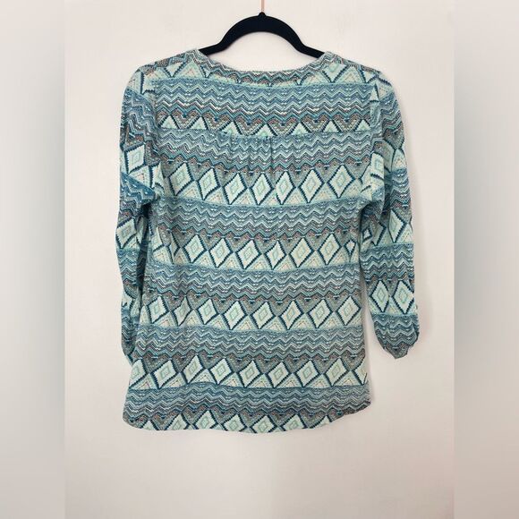 Anthropologie Akemi + Kin Ocotillo Women’s Blue Boho Embroidered Blouse Size med - Picture 6 of 8